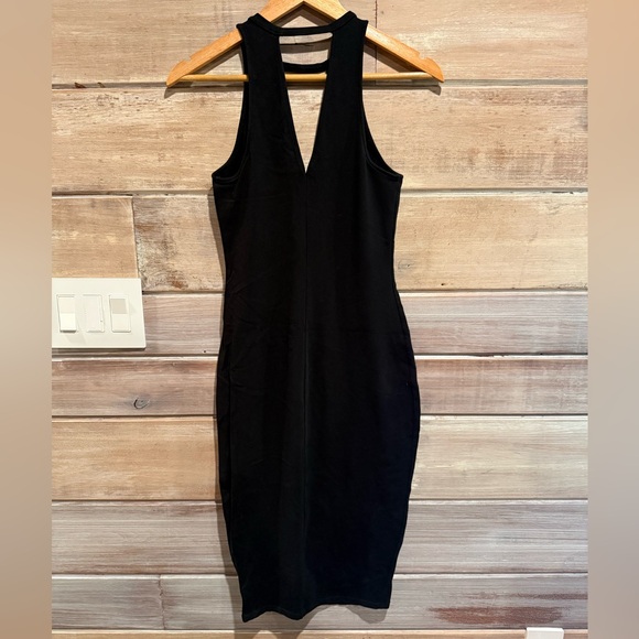 Express Black Bodycon V-Neck Cocktail Dress Size Small - Picture 3 of 3